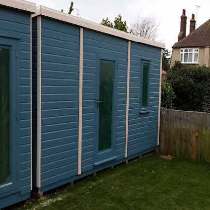 new cube garden office with rubber roof