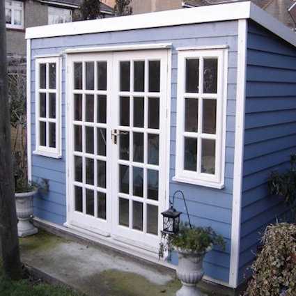 pent garden room with georgian doors & windows