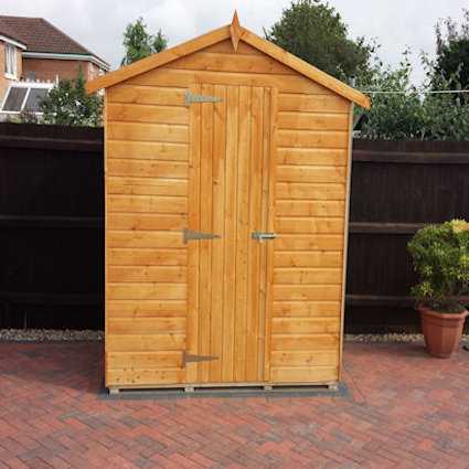 wooden storage shed